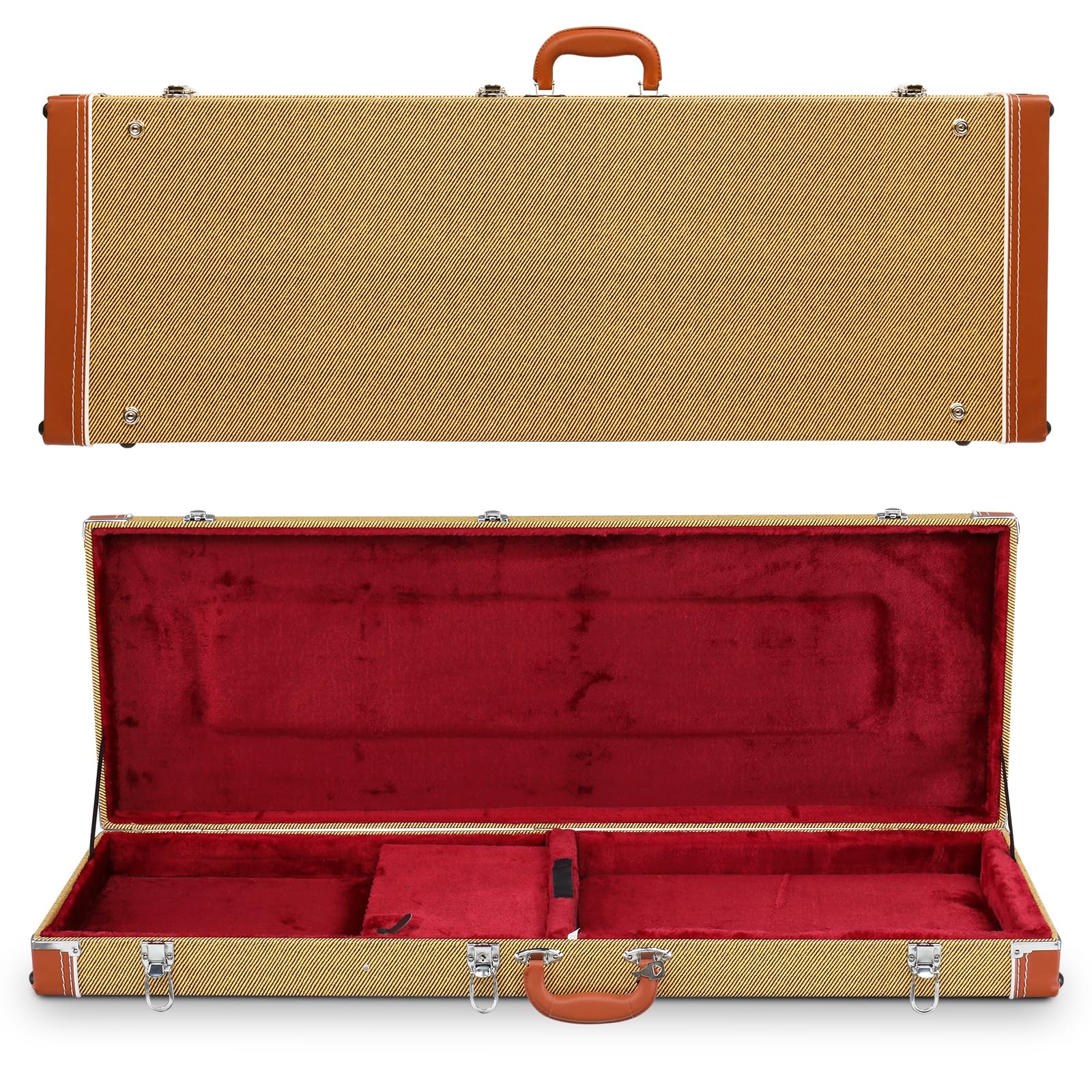 Ktaxon Electric Guitar Hard Case, Rectangle Wooden Standard 39-Inch Electric Guitars Hard-Shell Protective Carrying Case For Kst